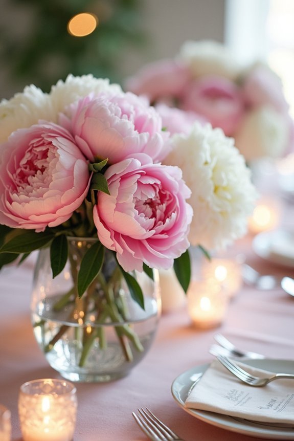stunning peonies wedding centerpieces