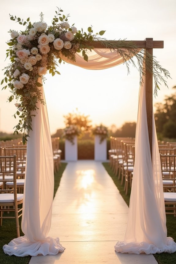 stylish ivory wedding arches