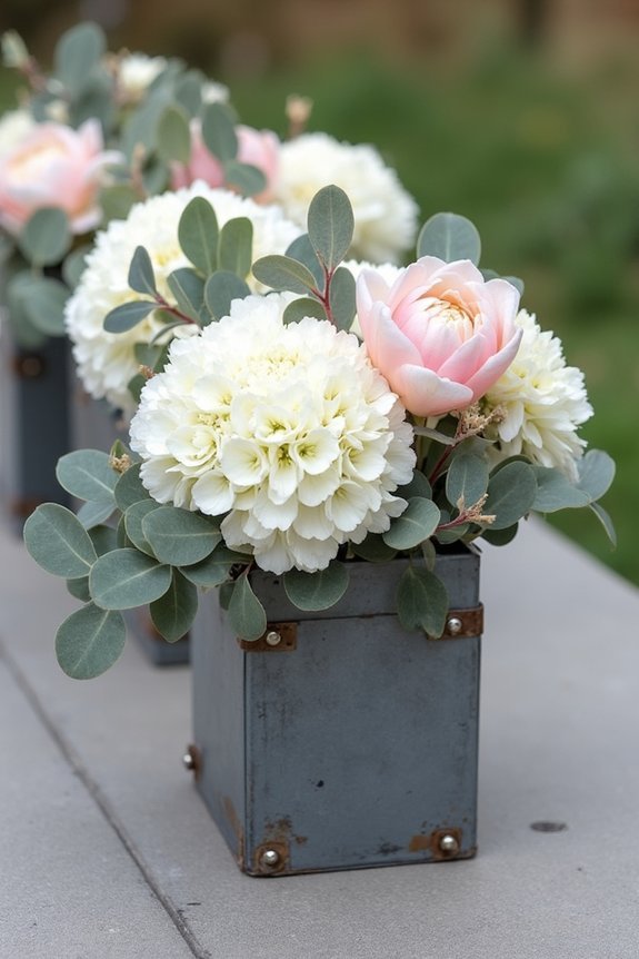 stylish metal floral arrangements
