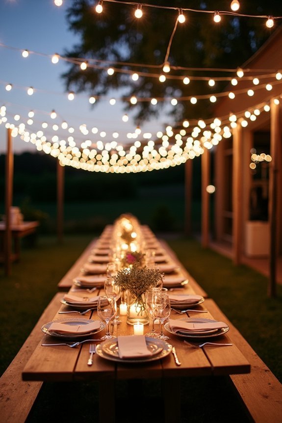 stylish outdoor wedding lighting