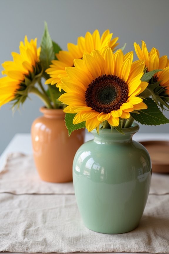 sunflower centerpiece color palette
