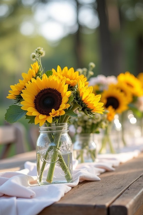sunflower table arrangement styles