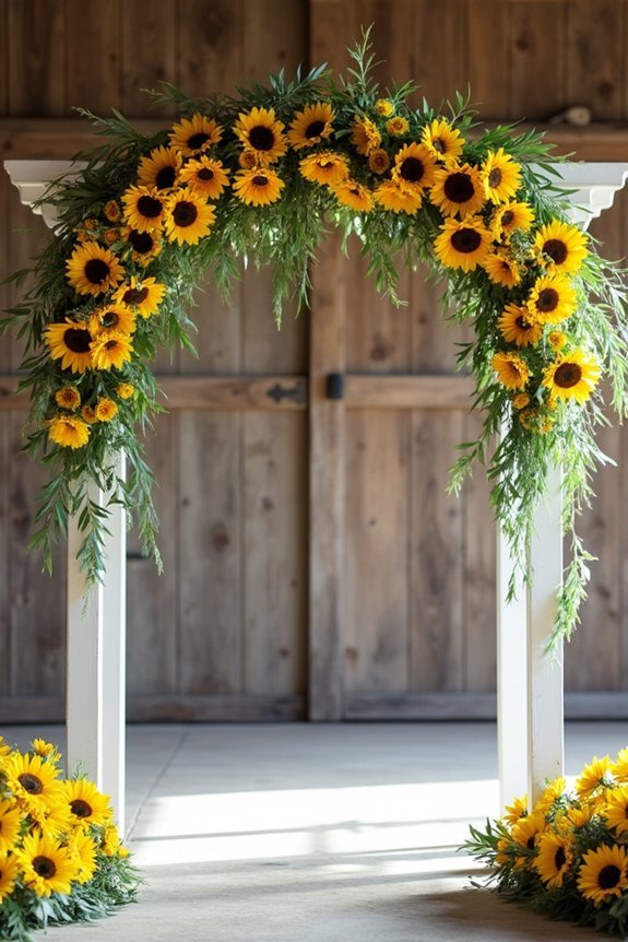 sunflower wedding arch designs