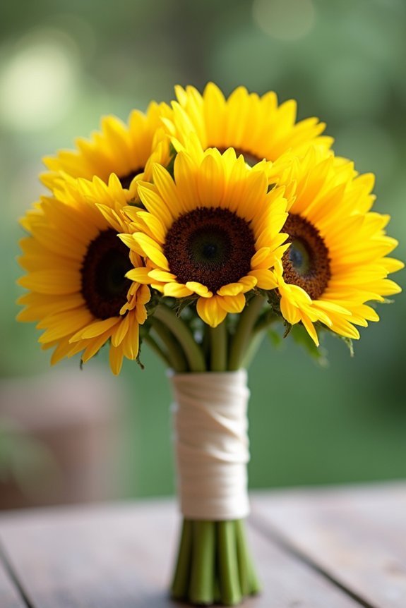 sunflower wedding bouquet ideas