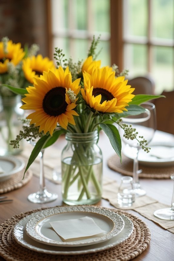 sunflower wedding centerpiece design