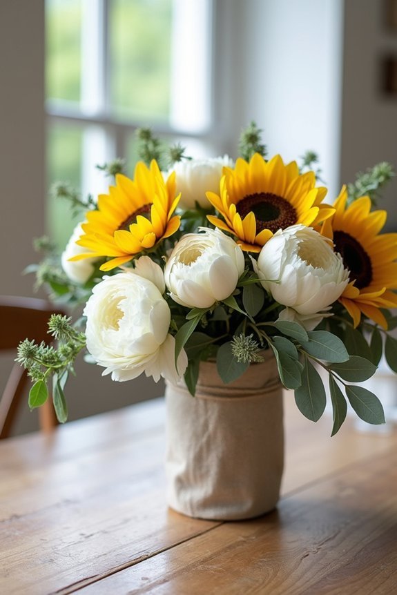 sunflowers with complementary blooms