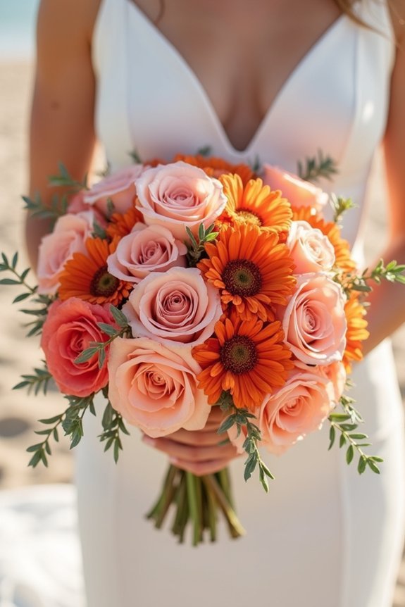 sunset inspired floral arrangements