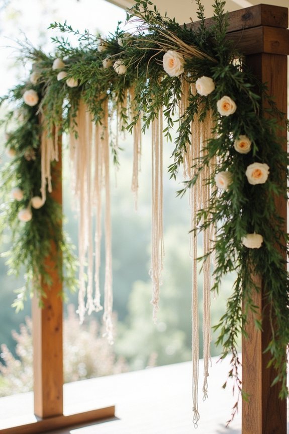 suspended florals and greenery