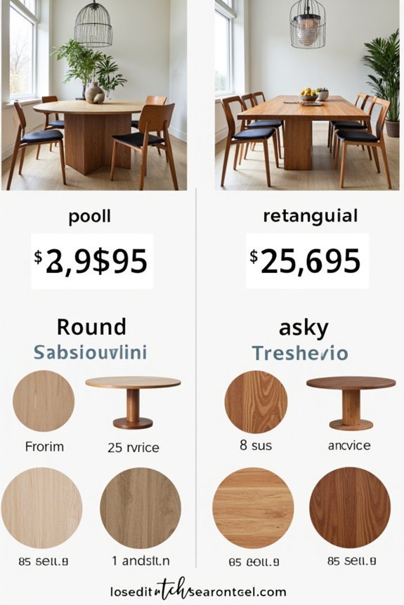 table shape affects costs