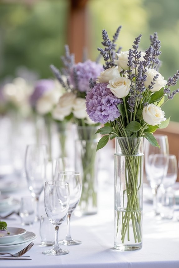 tall lavender centerpieces elevate elegance
