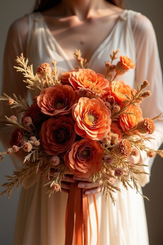 terracotta bouquet layered elegance
