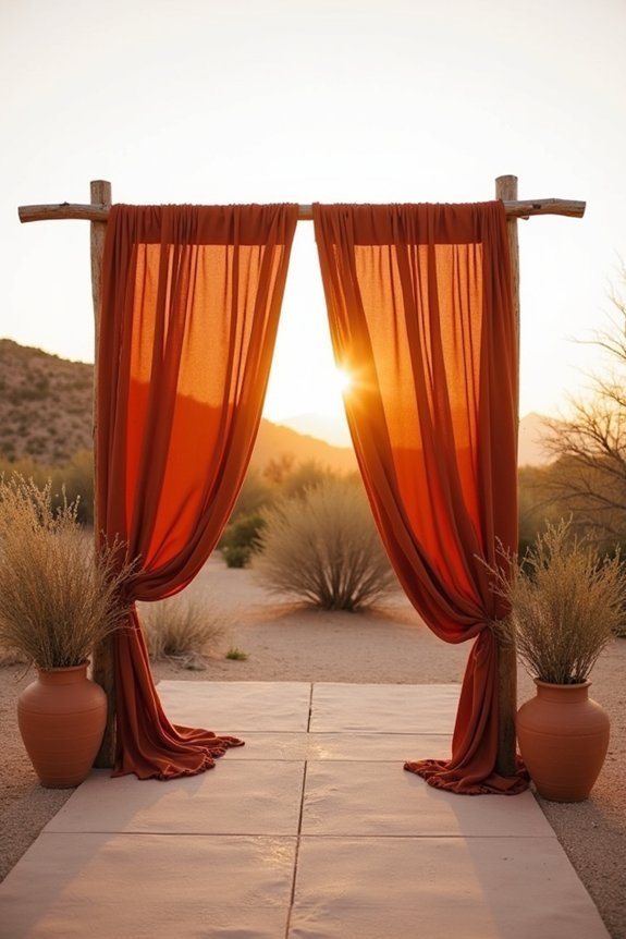 terracotta ceremony backdrop ideas