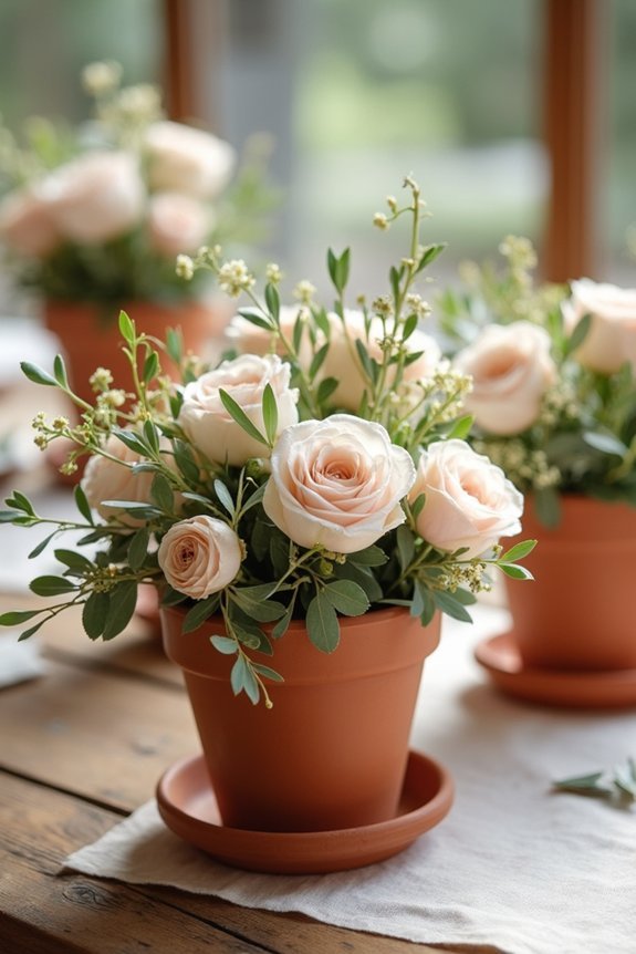 terracotta pot centerpiece assembly