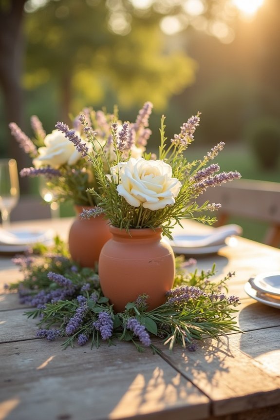 terracotta wildflower centerpiece elegance