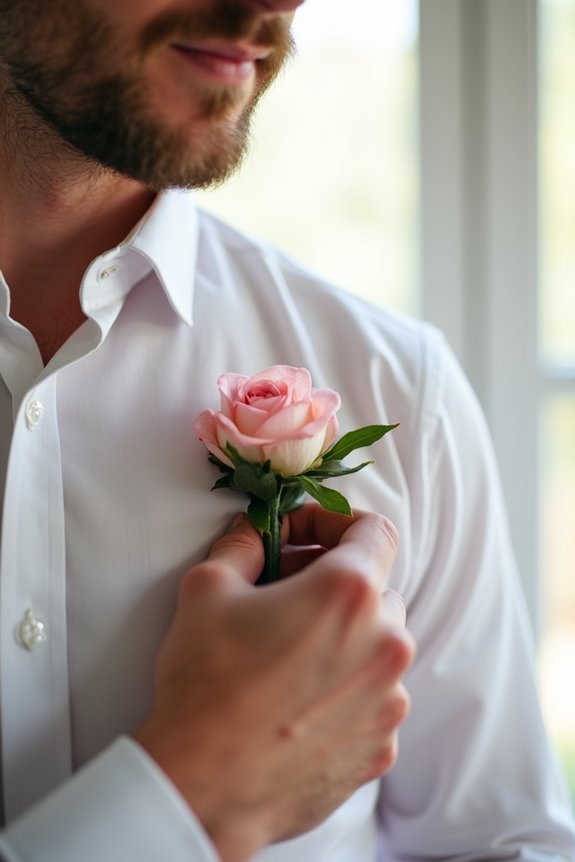 test boutonnieres before wedding