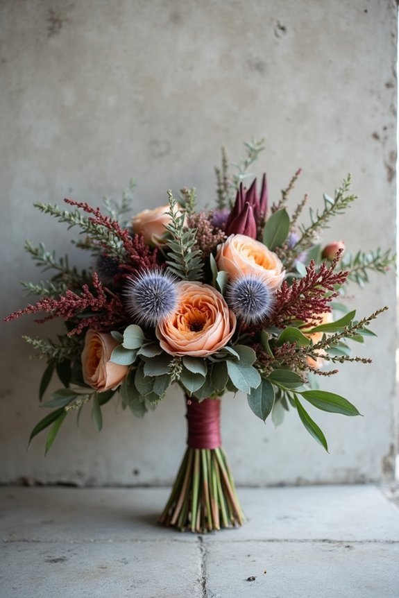 textural wedding floral arrangements