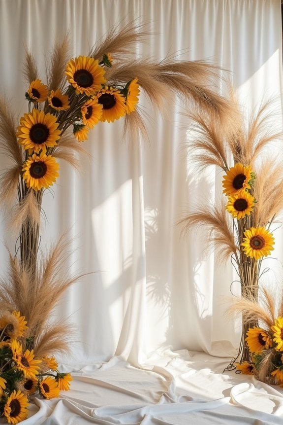 textured boho luxe wedding arch