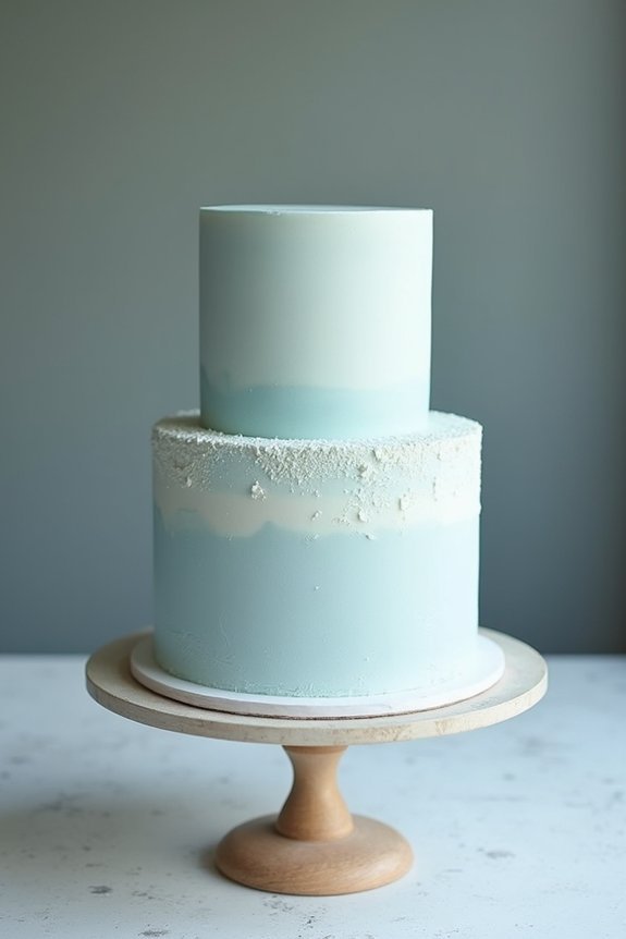 textured dusty blue buttercream