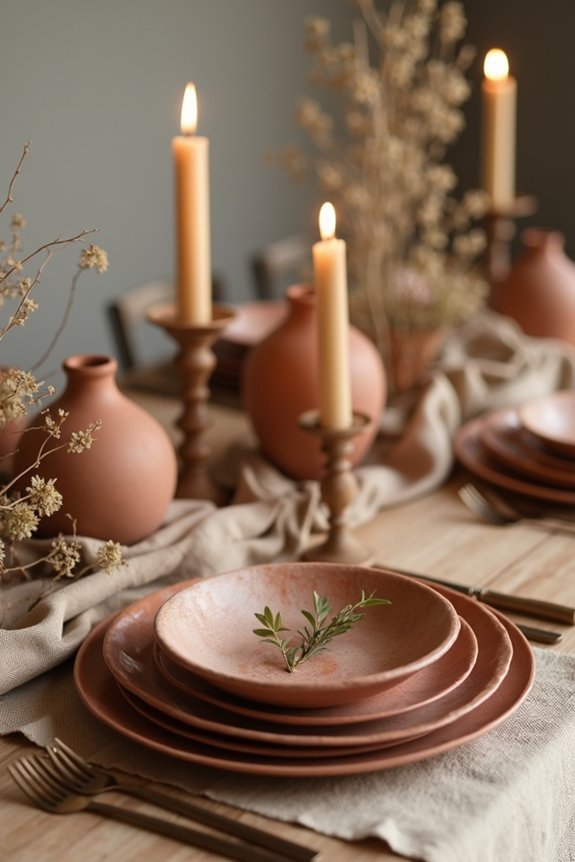 textured terracotta table design