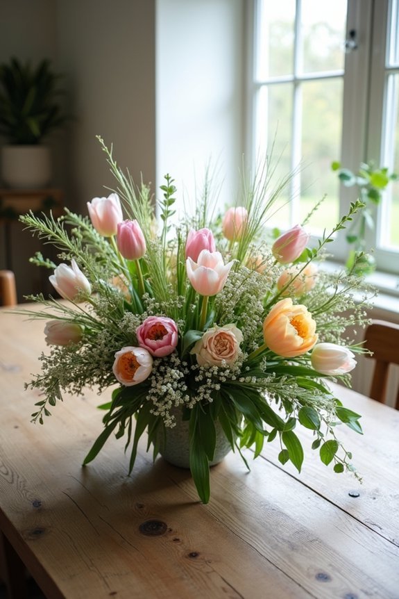 textured tulip arrangement tips
