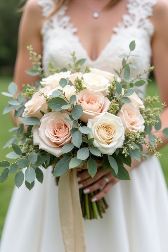 textured wildflower rose bouquets