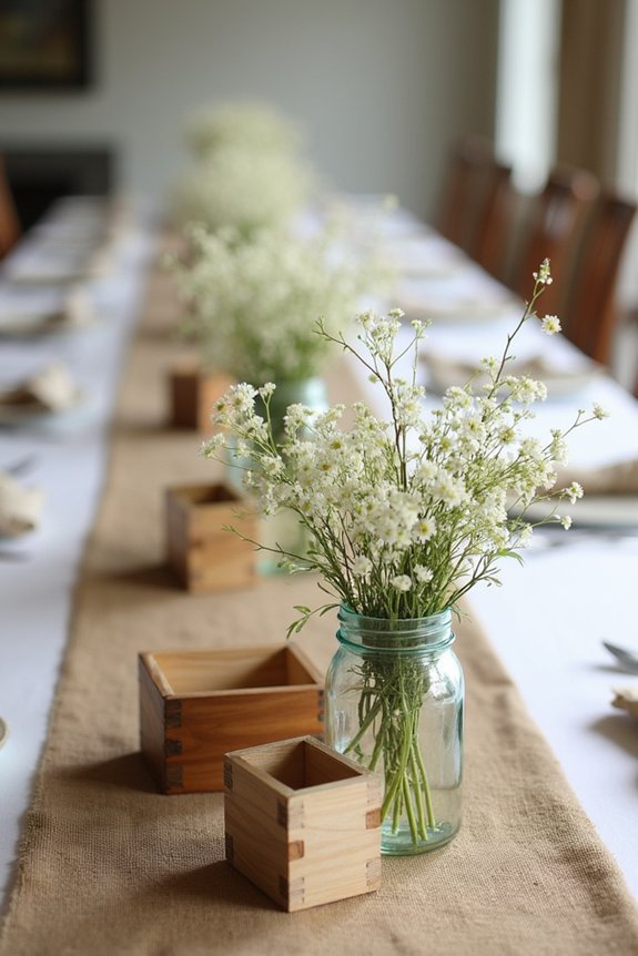thoughtful rustic centerpiece placement