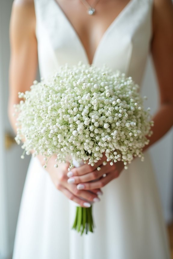 timeless all white bouquets