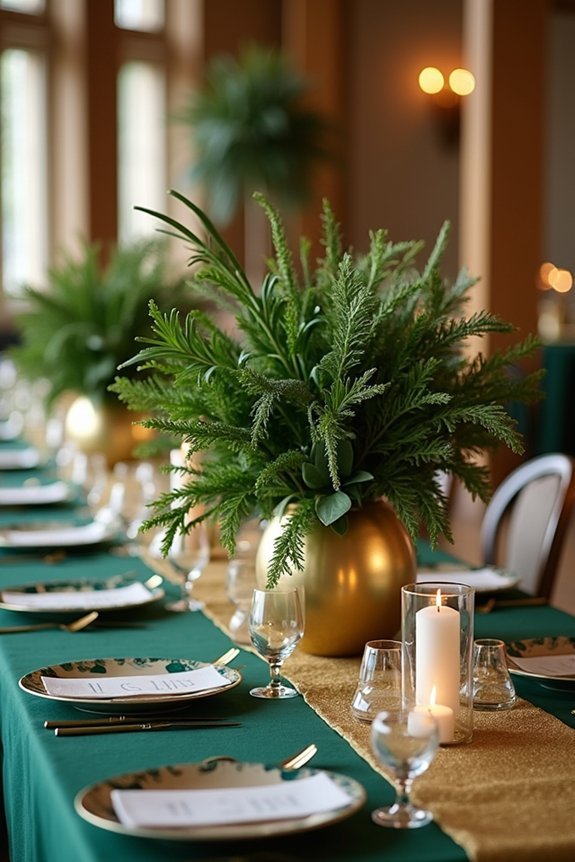 timeless forest green gold