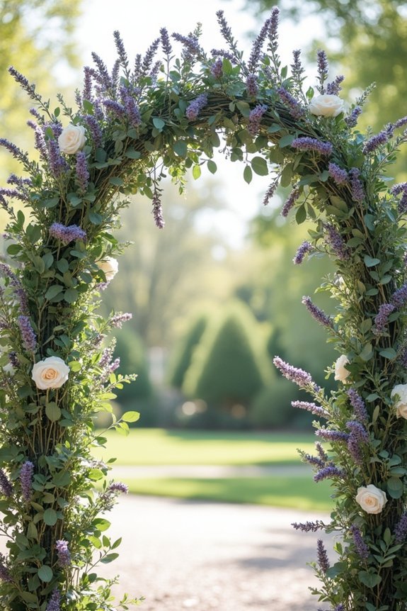 timeless lavender greenery arch