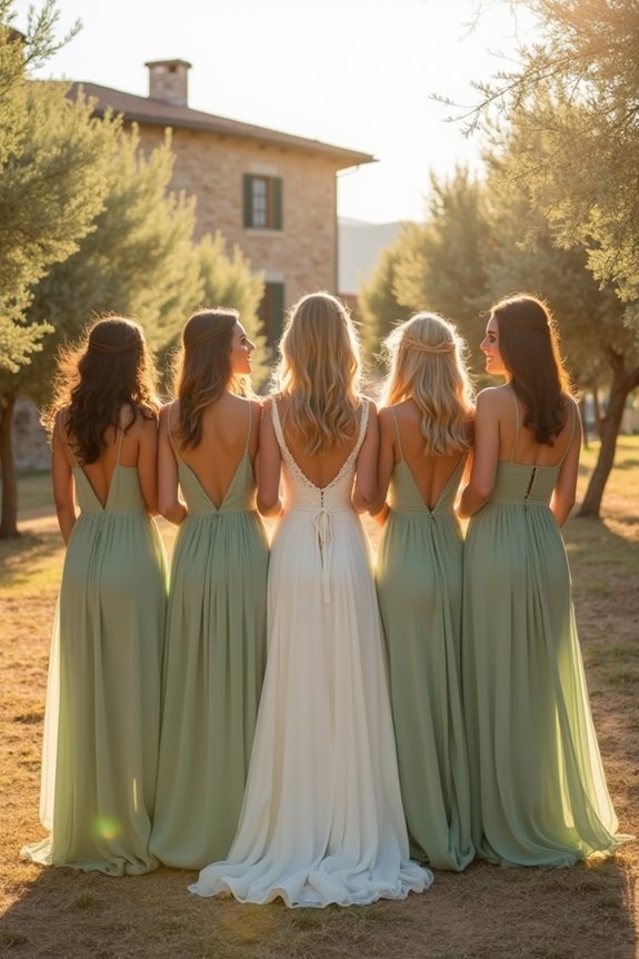 timeless tuscan bridesmaid elegance