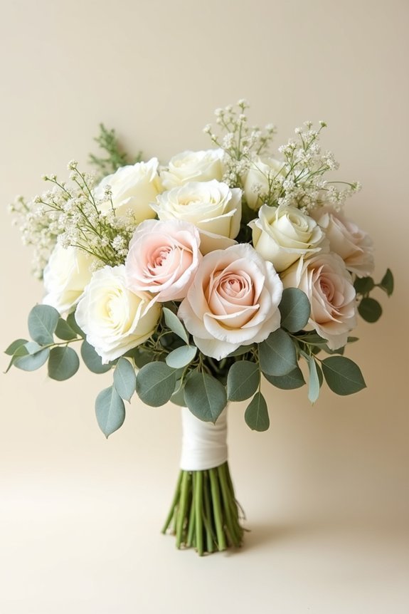 timeless white and blush bouquets