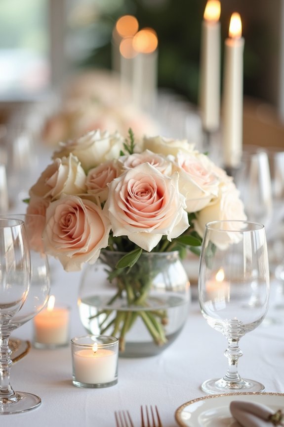 transformative rose centerpiece containers