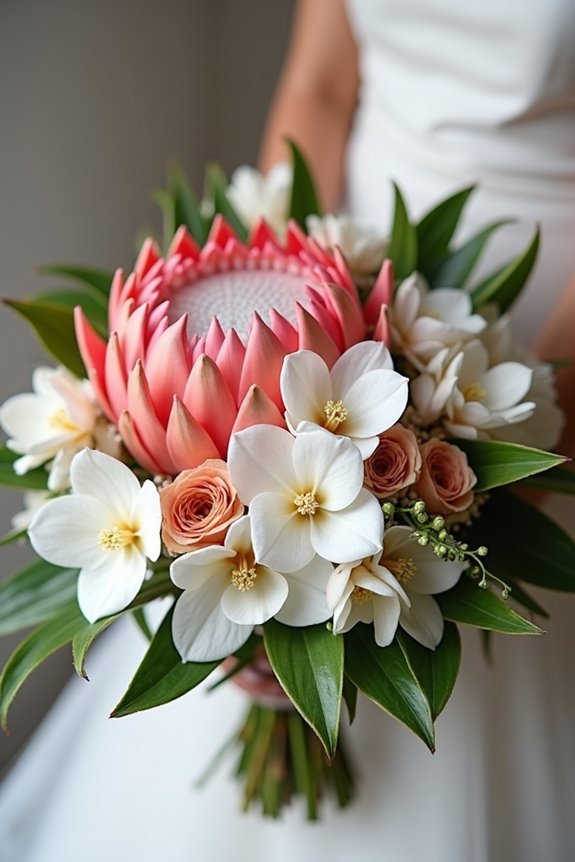 tropical floral bouquet combination