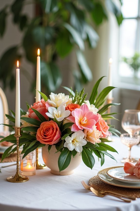 tropical floral centerpiece elegance