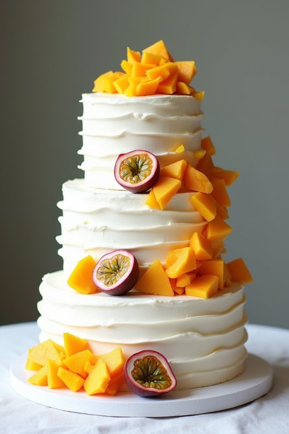 tropical fruit wedding cake