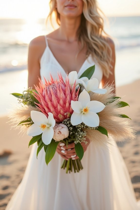 tropical proteas and pampas