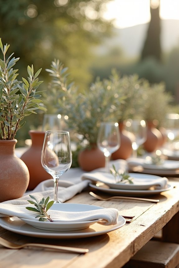 tuscan inspired elegant centerpieces