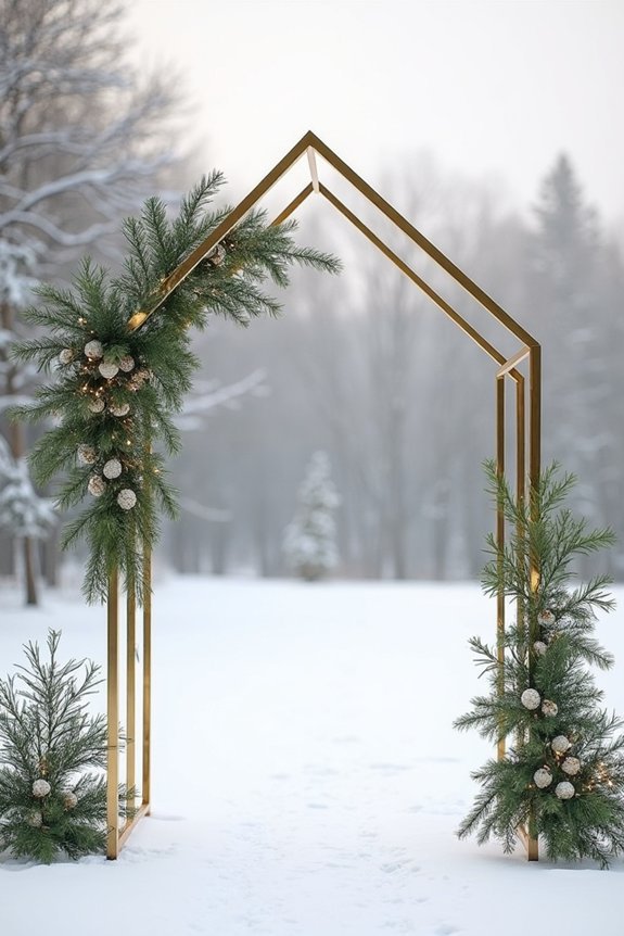 understated evergreen and gold