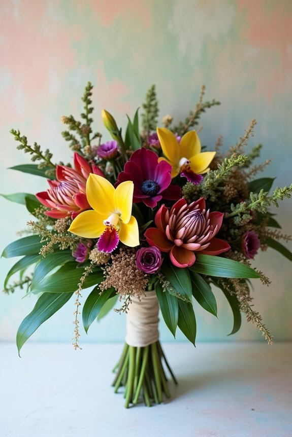 unexpected wedding bouquet colors