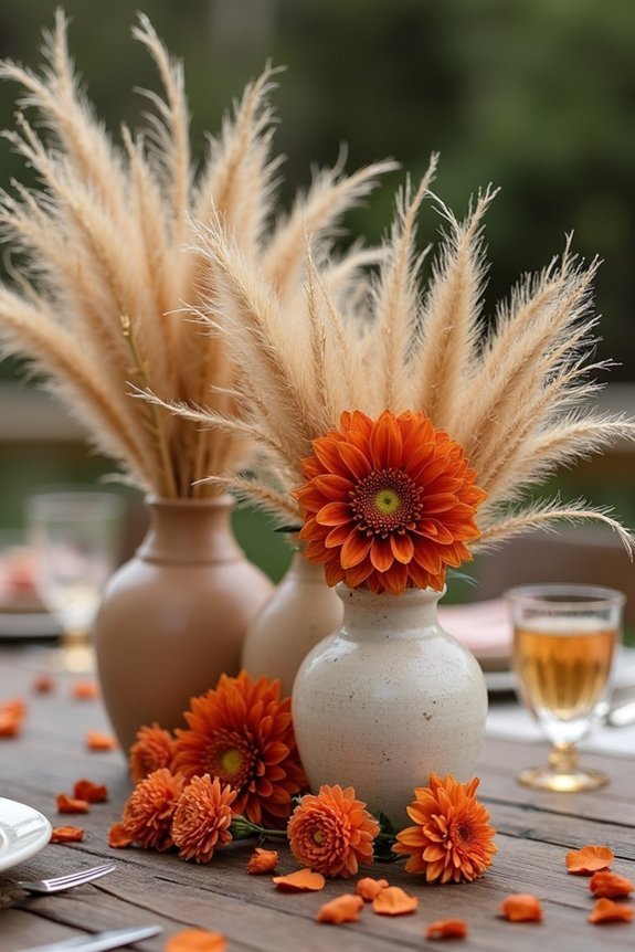 versatile burnt orange centerpieces