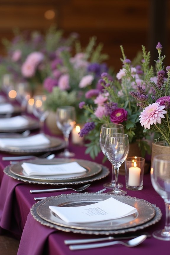 versatile plum wedding styling