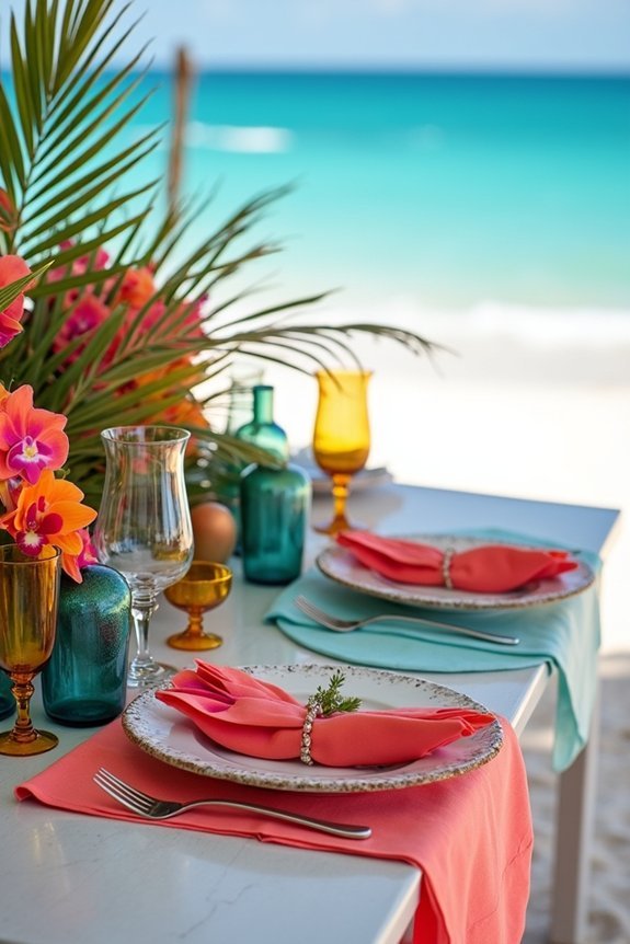 vibrant beach wedding colors