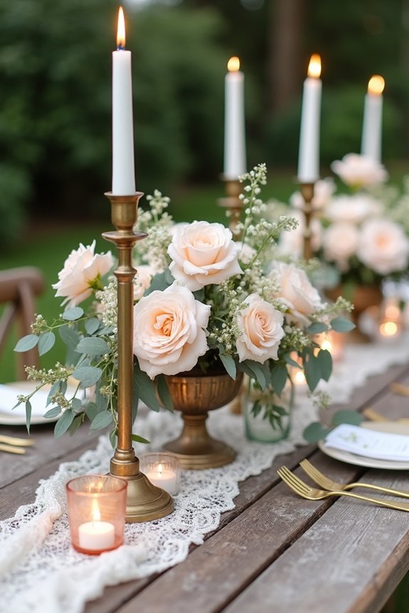 vintage garden wedding centerpieces