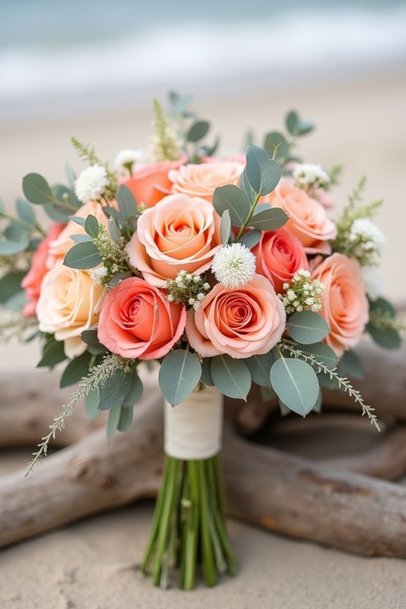 warm coastal floral arrangements