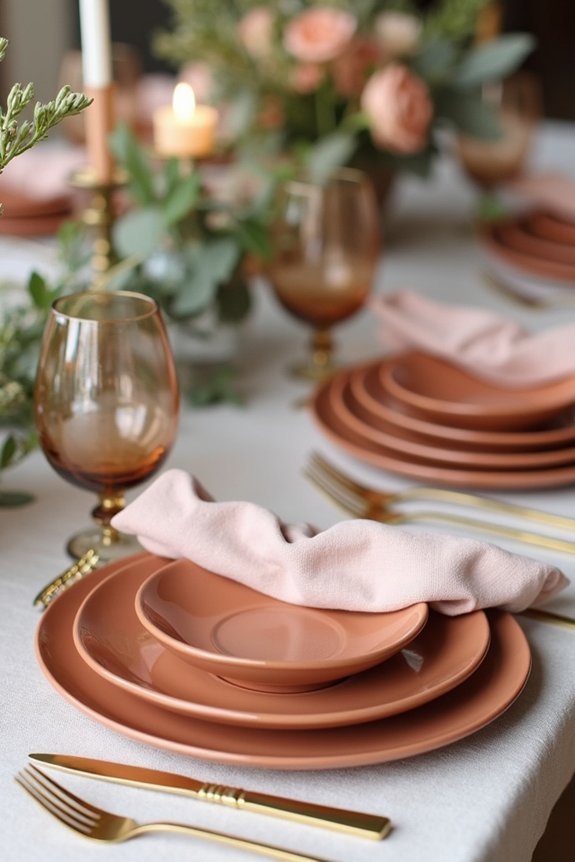 warm neutrals complement terracotta