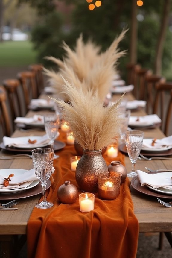 wedding decor with burnt orange