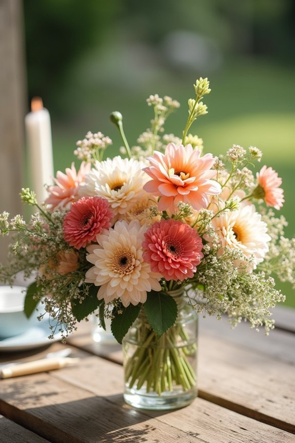 wildflower bouquet with dahlias