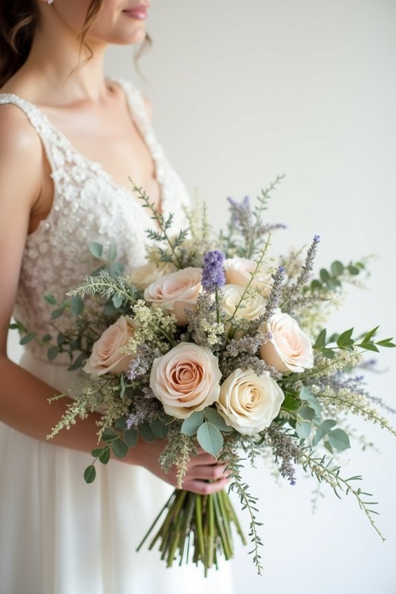 wildflower bouquet with greenery