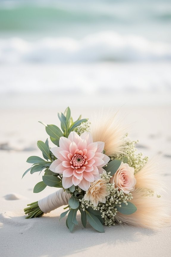 wildflower bouquets with dahlias