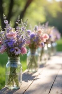 wildflowers wedding aisle decor